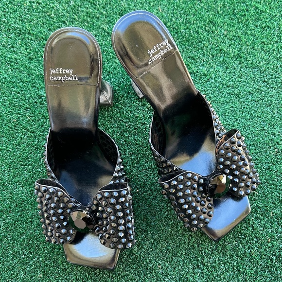 NWT Jeffrey Campbell Gemina Mule Stud Platform Slide Sandal Black 8 - Picture 6 of 16